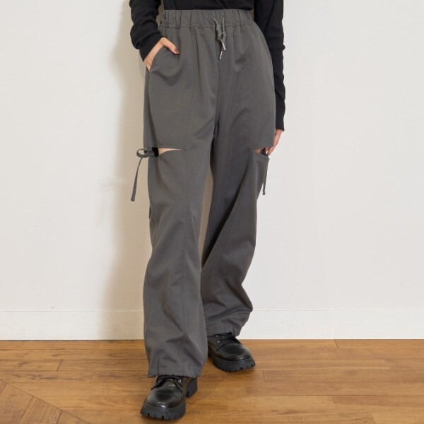 【LTXC】【吸水速乾】スリットリボンパンツ