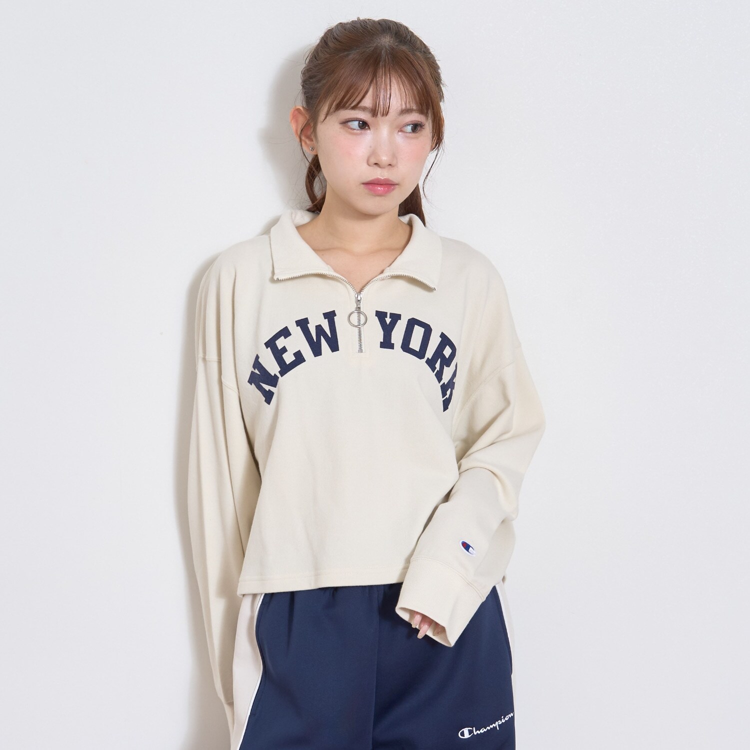 【Champion】ハーフZIPプルオーバー