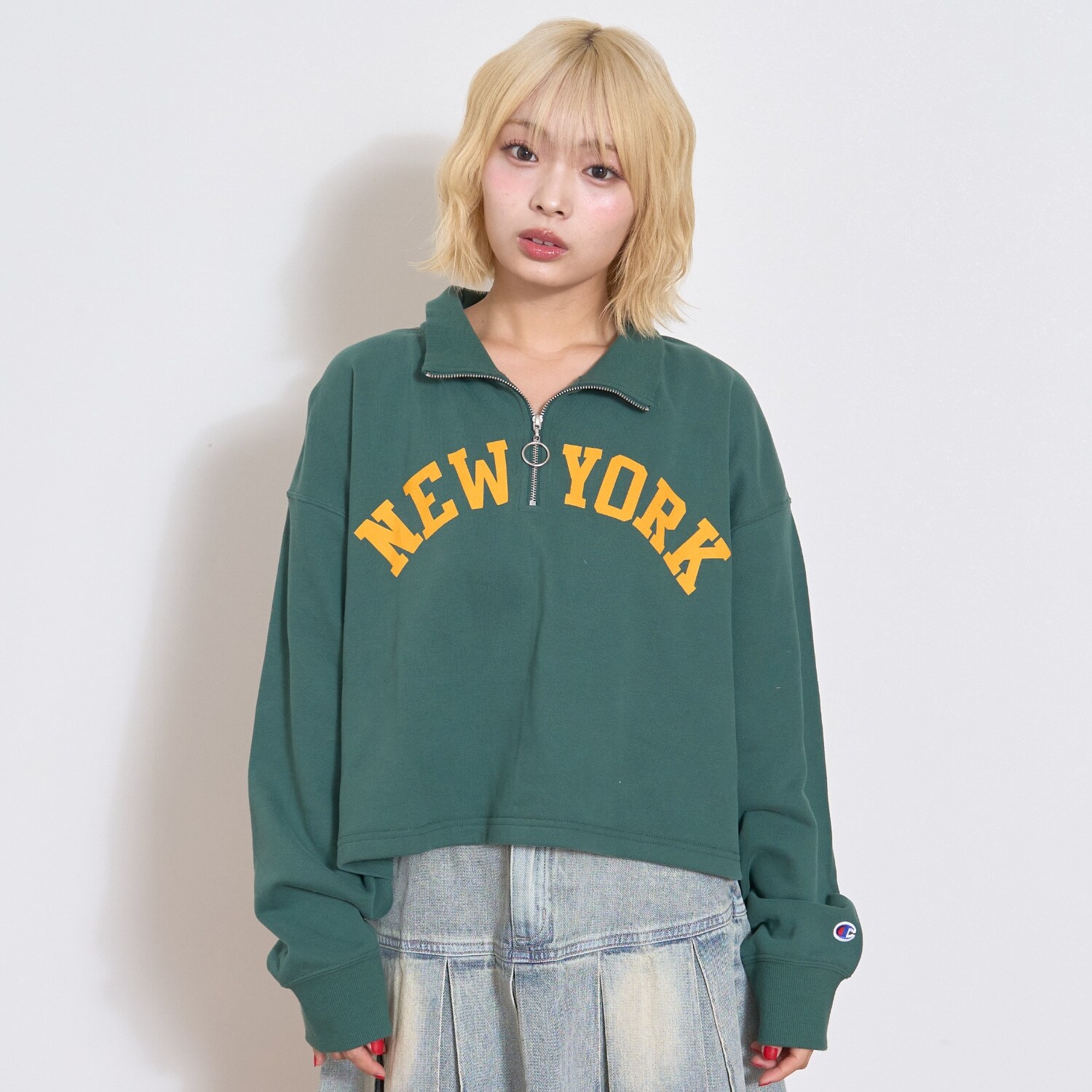 【Champion】ハーフZIPプルオーバー