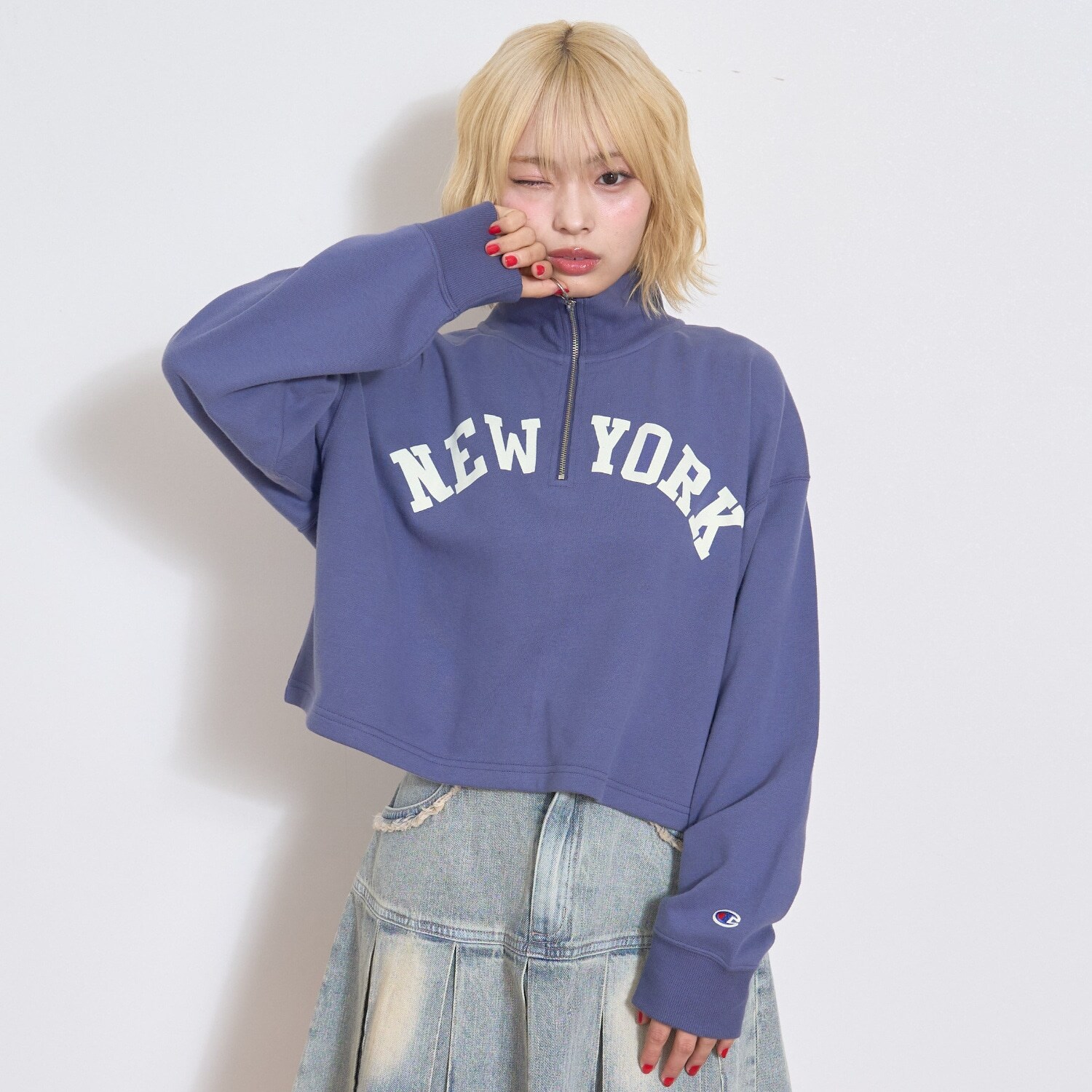 【Champion】ハーフZIPプルオーバー