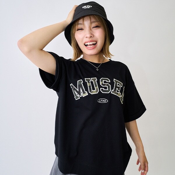 【LTXC】【吸水速乾/さらさら】柄アップリロゴTシャツ