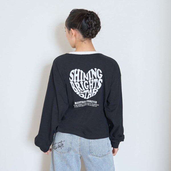 【GOODPRICE】【LTXC】ハートバイカラー長袖Tシャツ