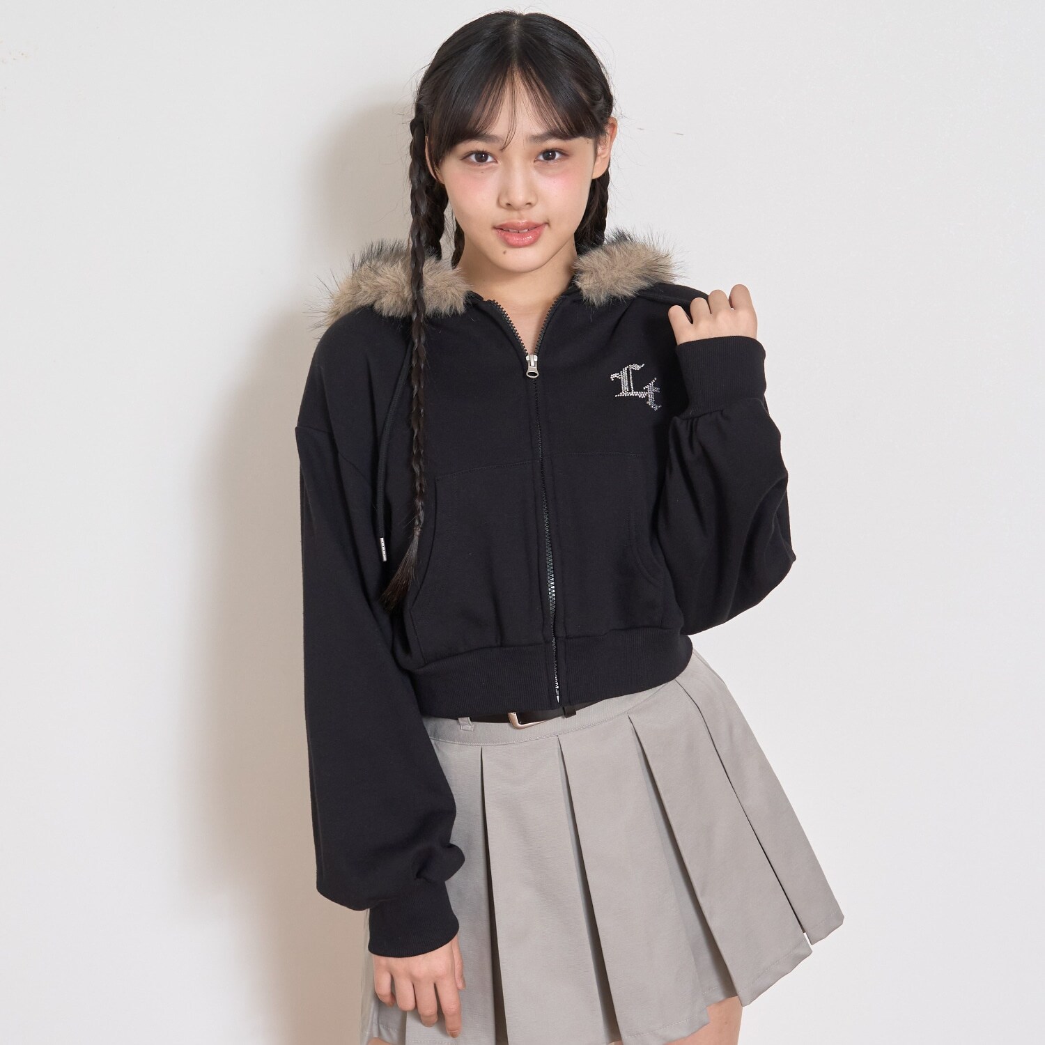 【LTXC】【セット可】ファー2WAYZIPパーカ