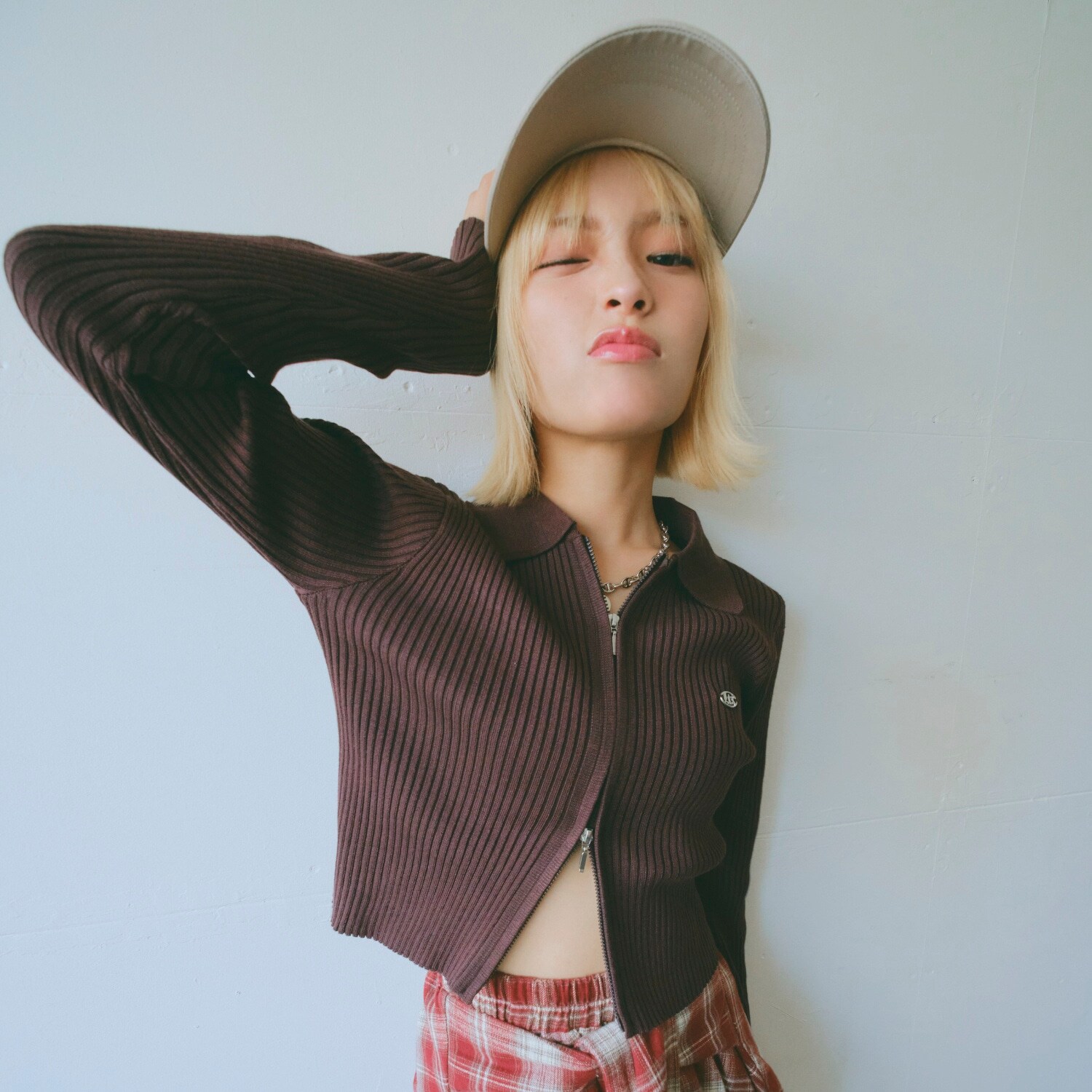 【LTXC】リブWZIPカーディガン