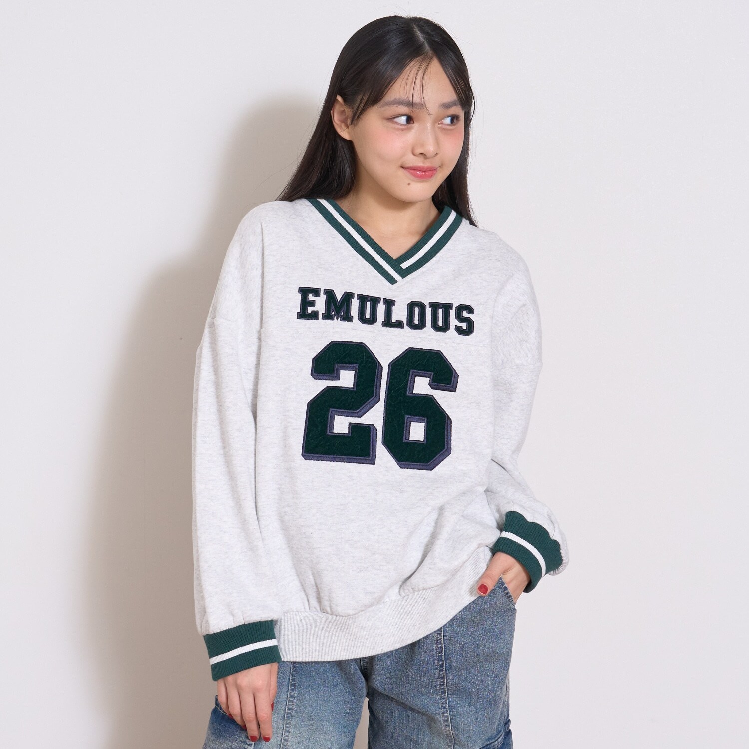 【LTXC】【綿100％】裏起毛ナンバールーズスウェット