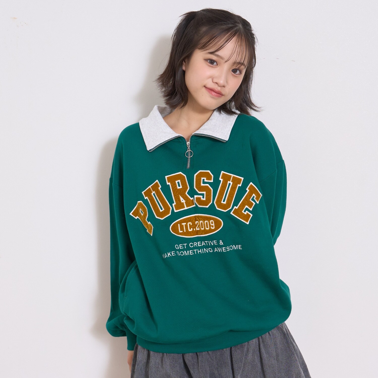 【LTXC】【綿100％】裏起毛ハーフジップスウェット