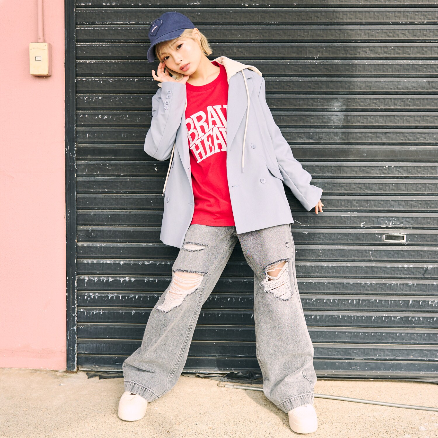 【LTXC】【セット可】ダメージデニムワイドパンツ