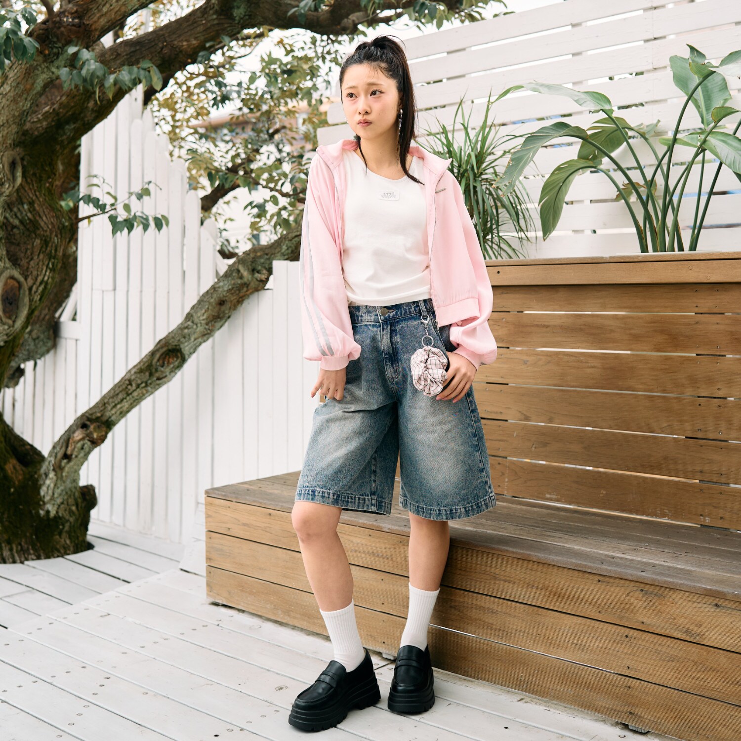 【LTXC】ハーフデニムパンツ