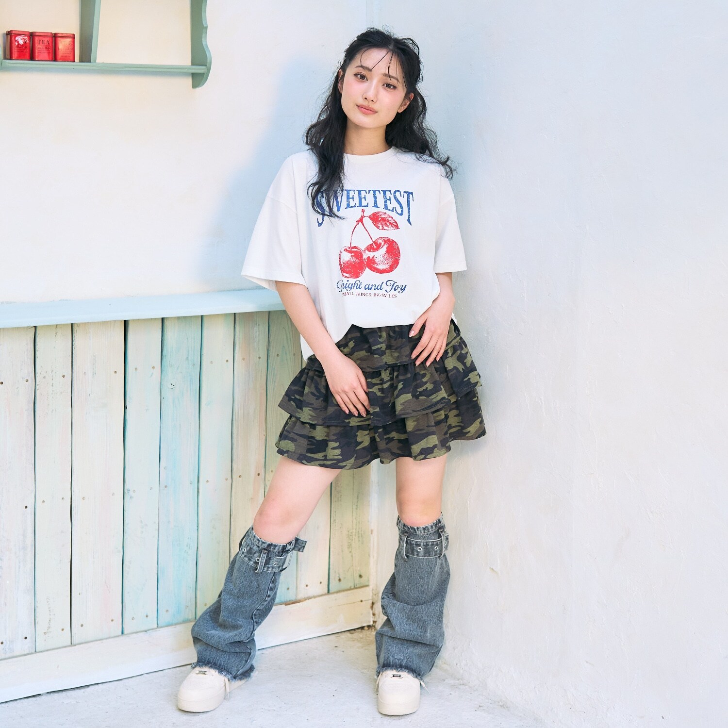 【LTXC】カモフラティアードカットミニスカート