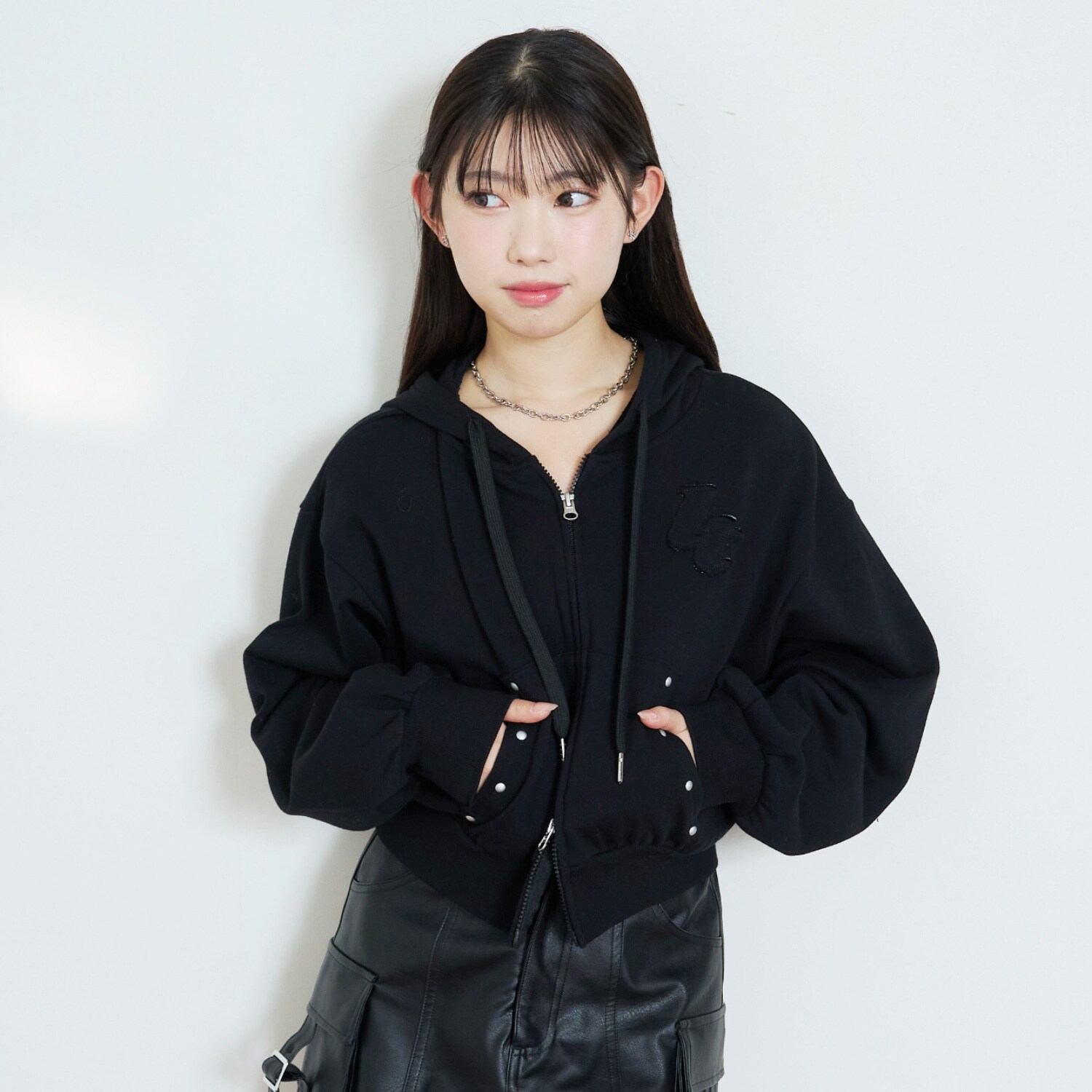 【LTXC/綿100%/セット可】スタッズZIPパーカー