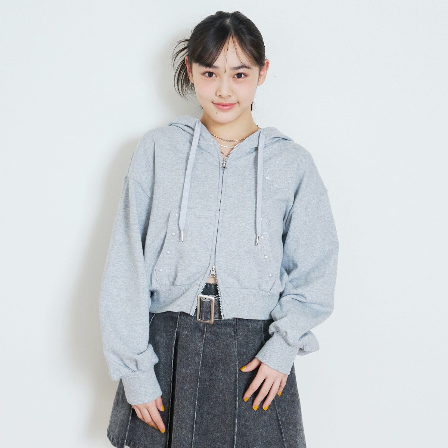 【LTXC/綿100%/セット可】スタッズZIPパーカー