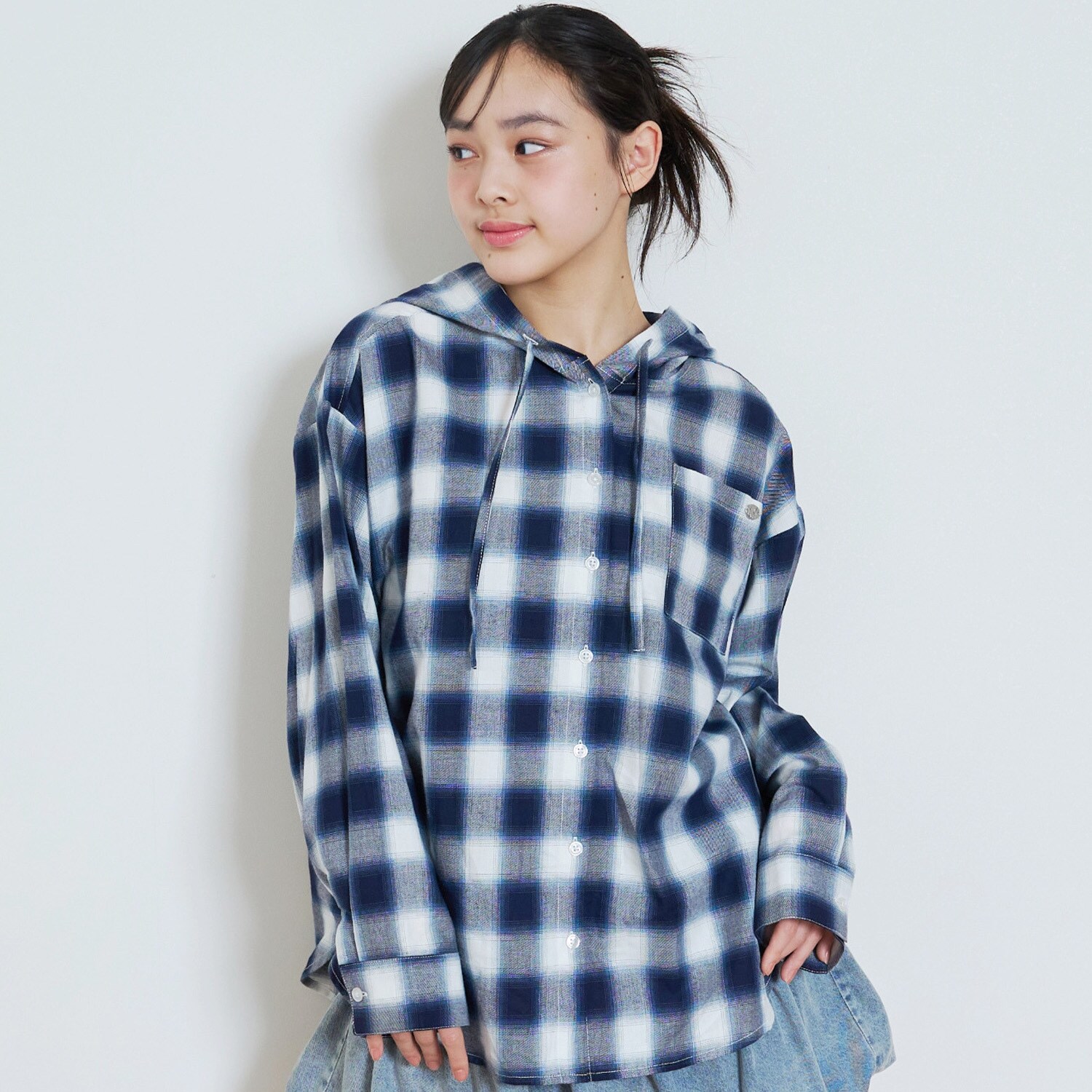 【LTXC】チェックシャツパーカー