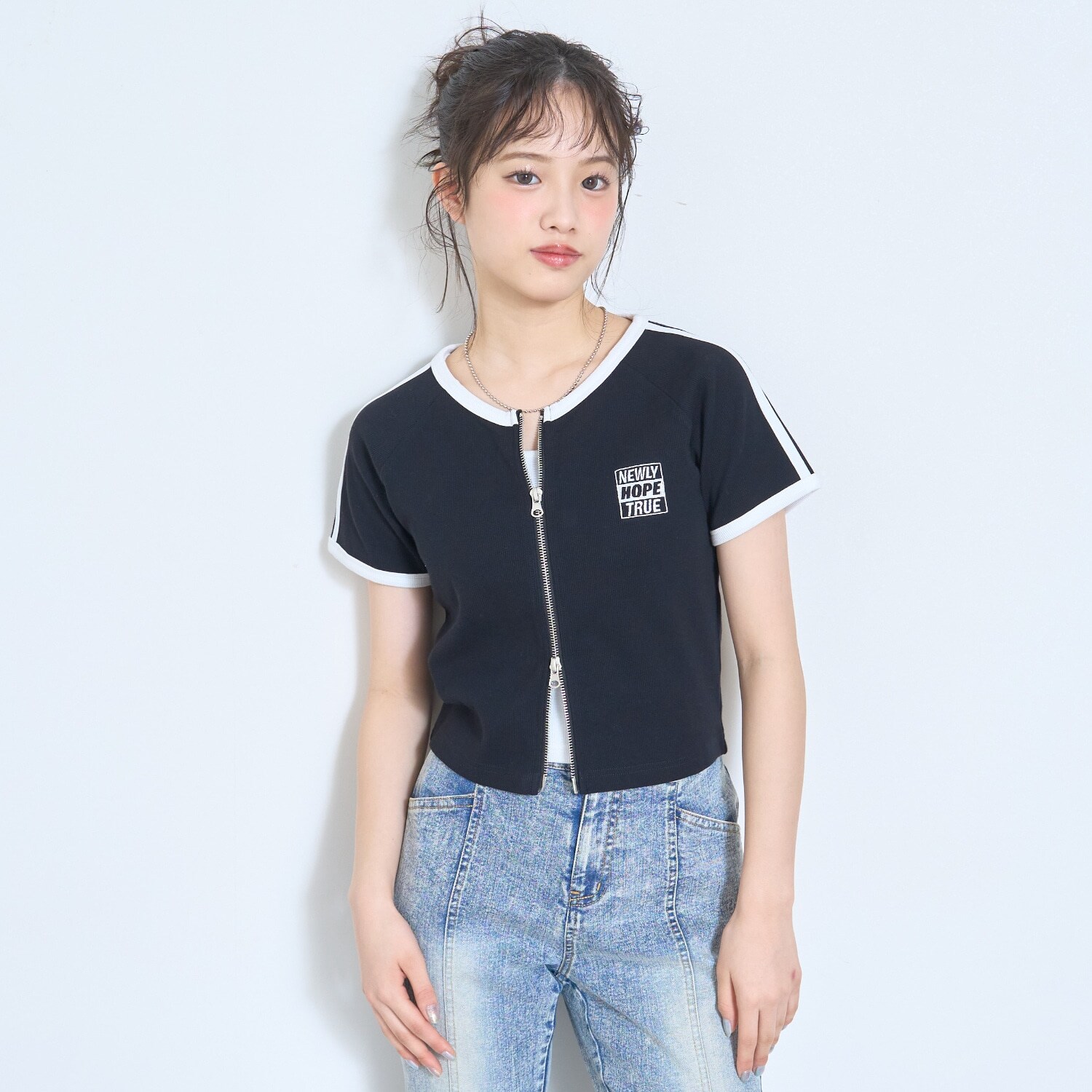 【LTXC/抗菌防臭】タンクつきラインジップ半袖