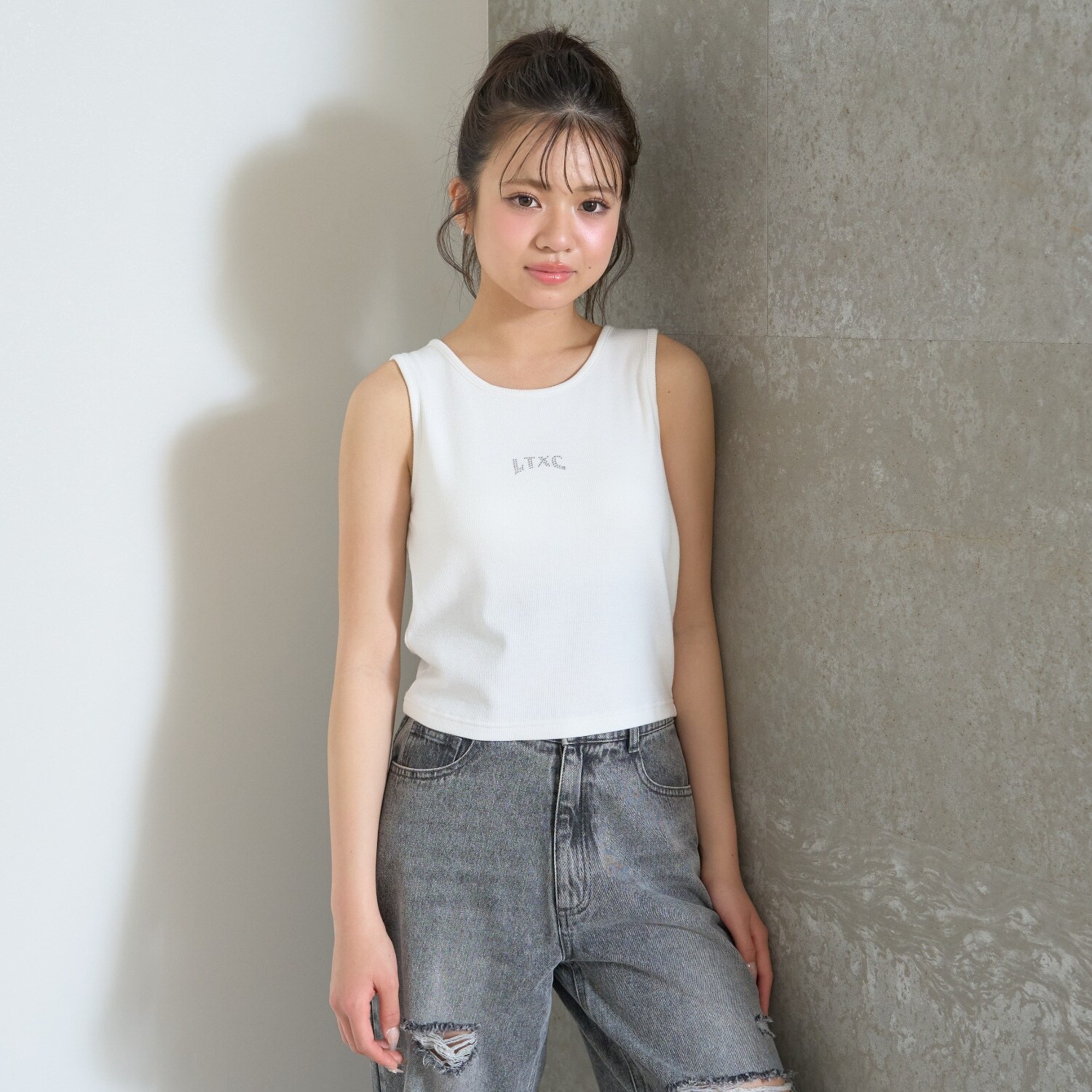 【LTXC/吸水速乾】カップつき柄アソートタンク