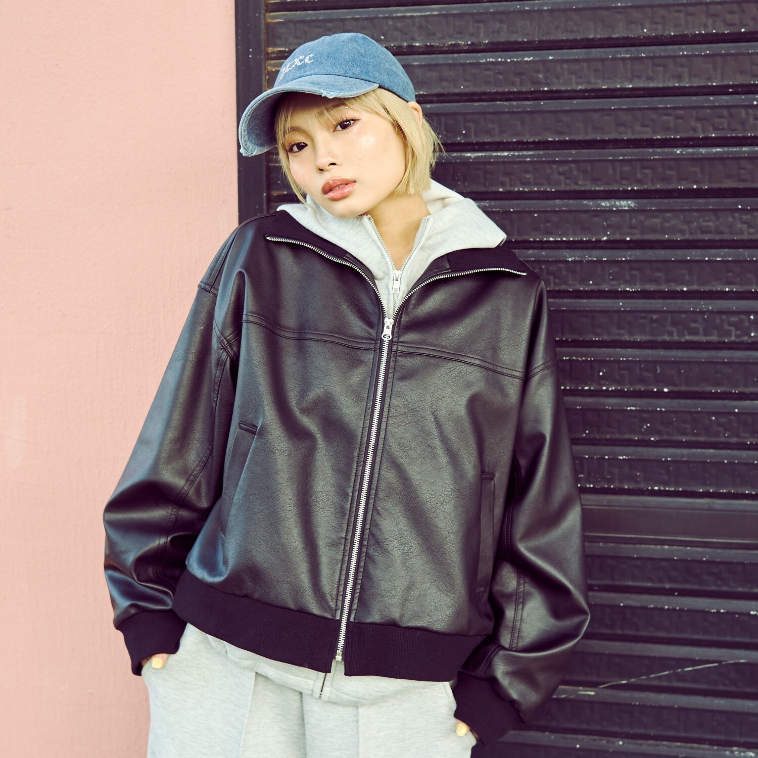 【LTXC】合皮ブルゾン