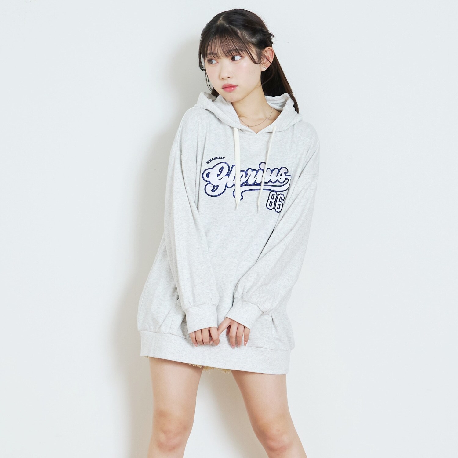 【LTXC/綿100%】ロゴパーカチュニックワンピ