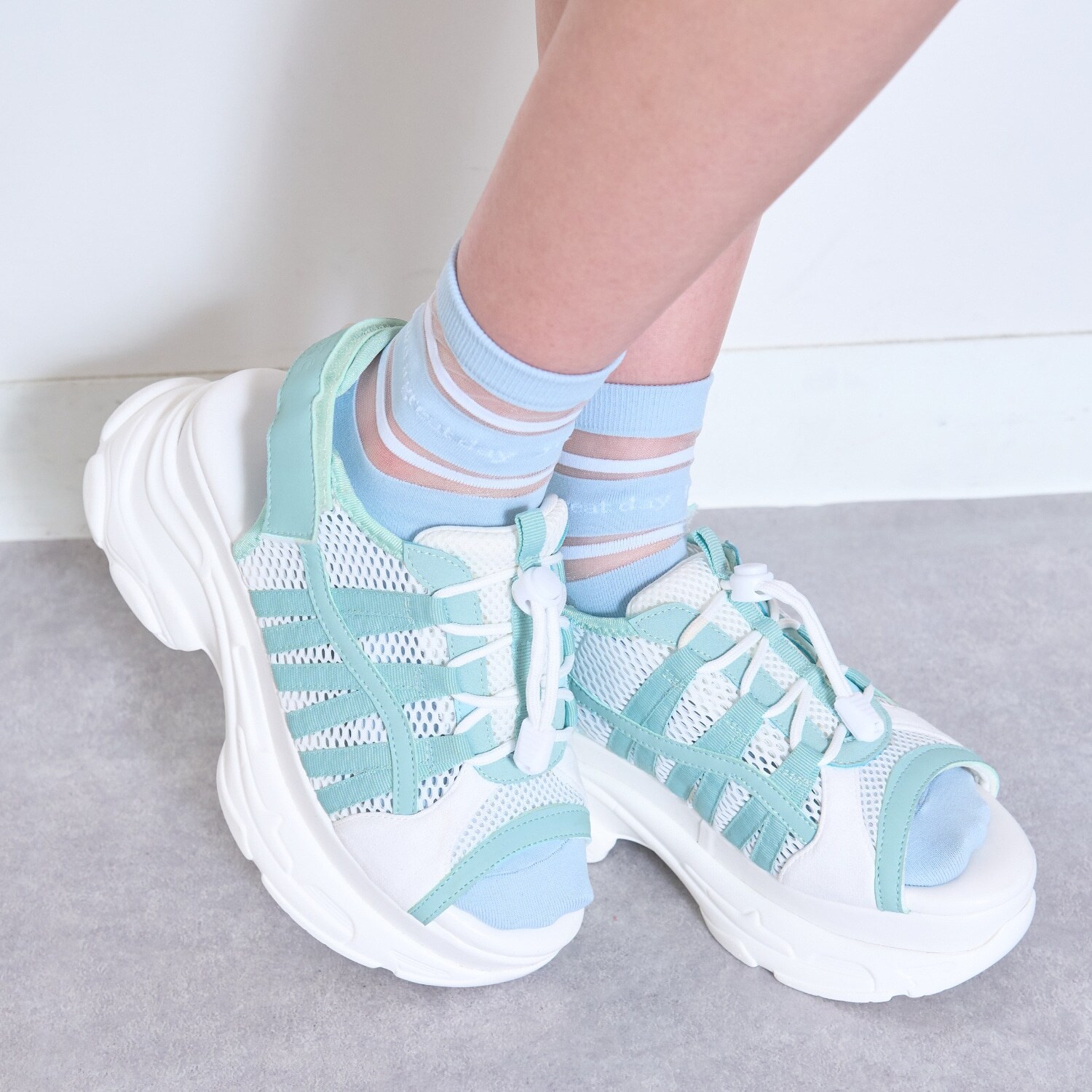 【LTXC】ドローコード厚底サンダル