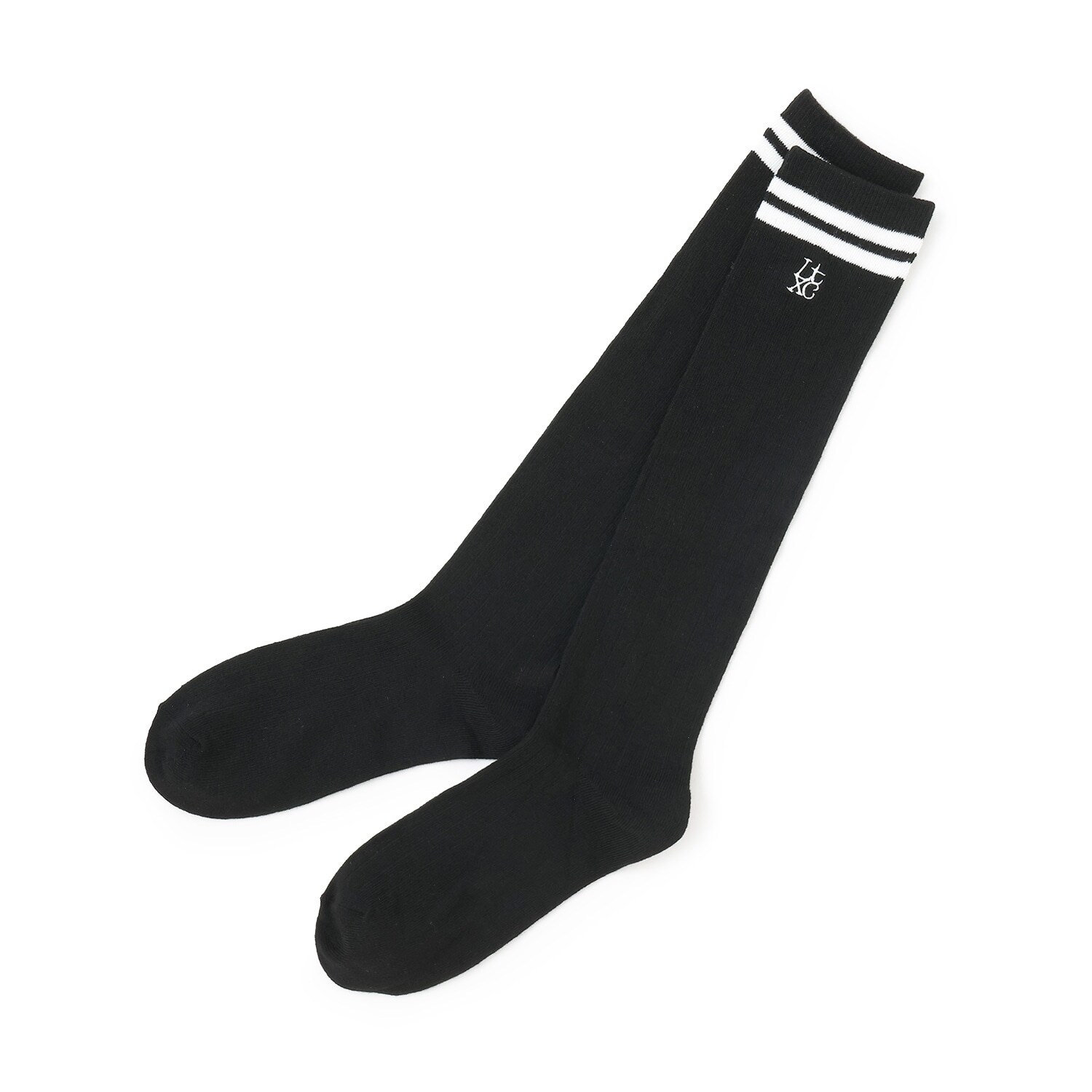 ラインリブハイソックス