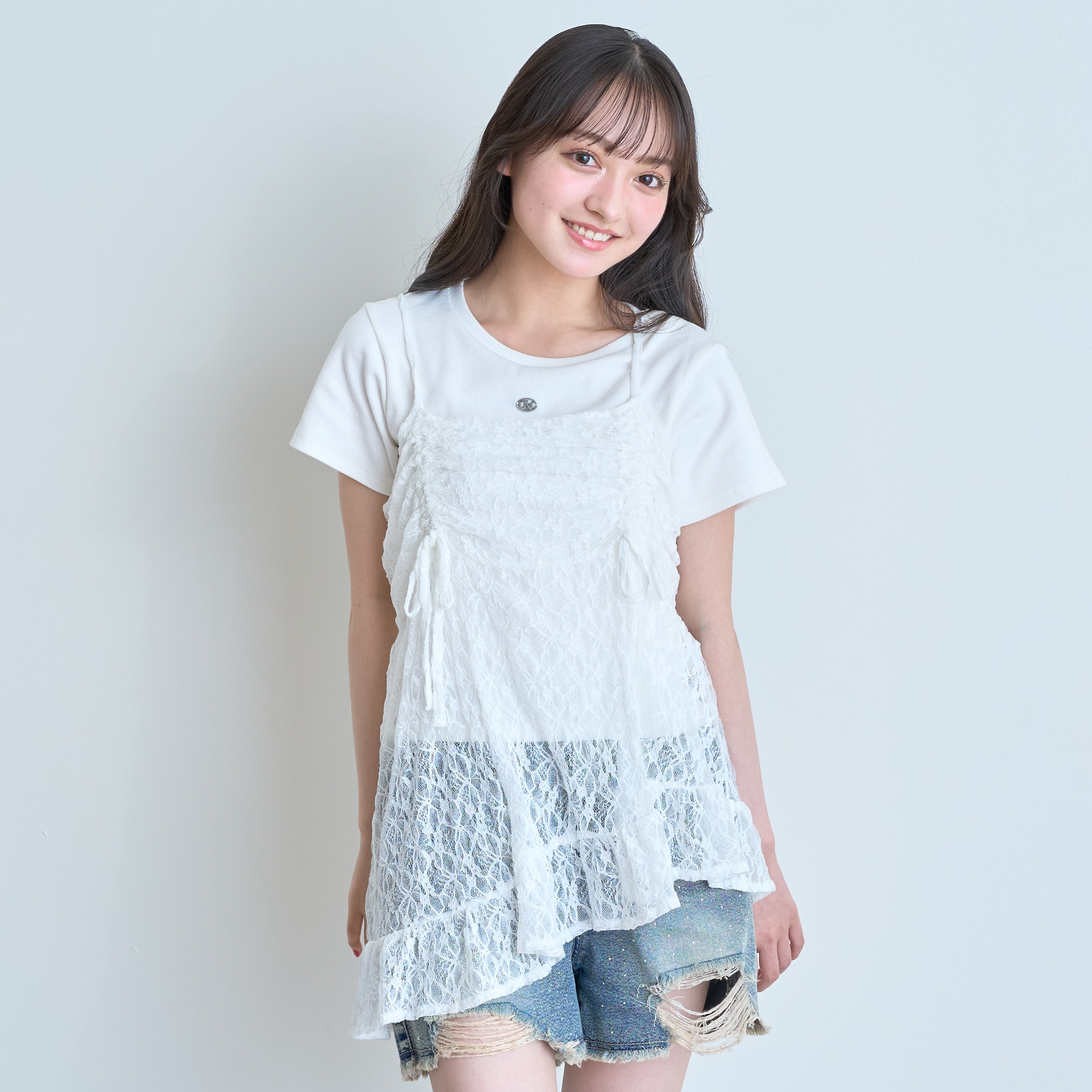 【LTXC/抗菌防臭】インナーつきイレヘムキャミチュニック