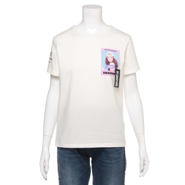 ロゴテープつき転写プリントTシャツ