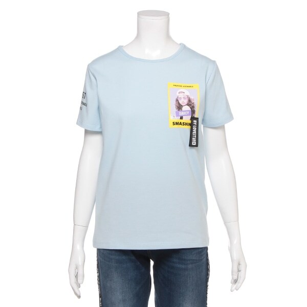 ロゴテープつき転写プリントTシャツ