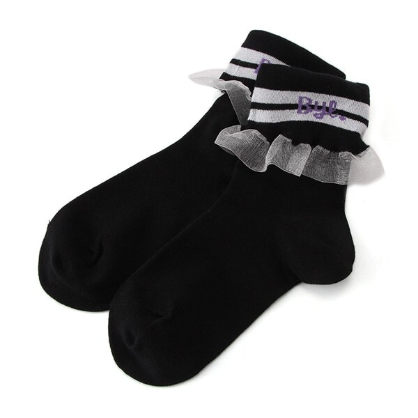 折り返しラインフリルソックス