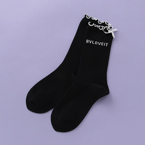 バックリボンメロウクルーソックス