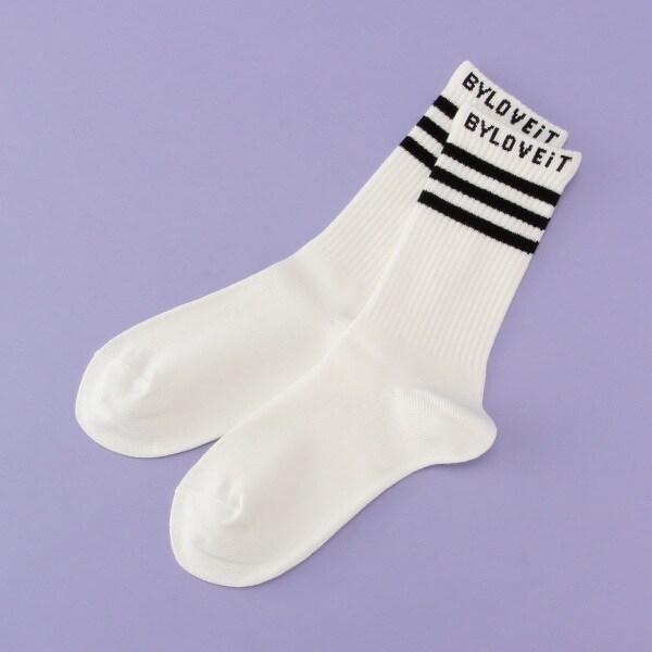 ラインリブクルーソックス