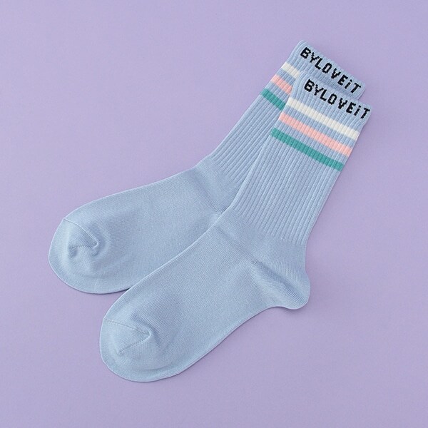 ラインリブクルーソックス