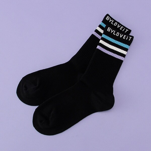 ラインリブクルーソックス