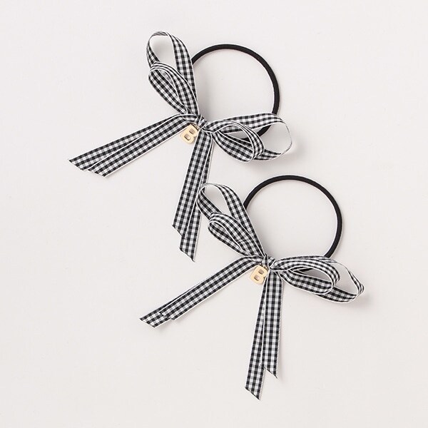 チェックリボンポニー（2個SET)【日本製】