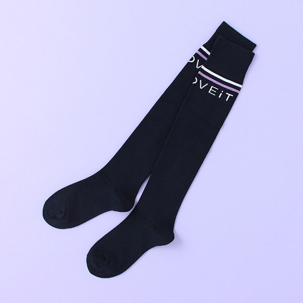 ロゴラインニーハイソックス【日本製】