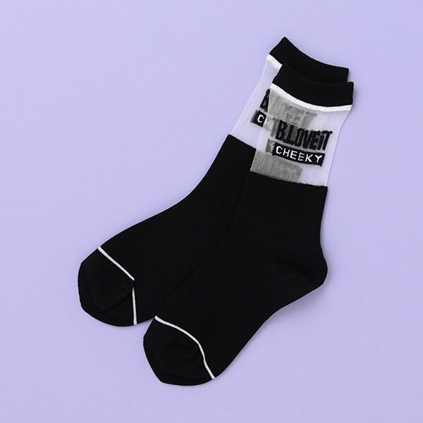 シアー切替ソックス【日本製】