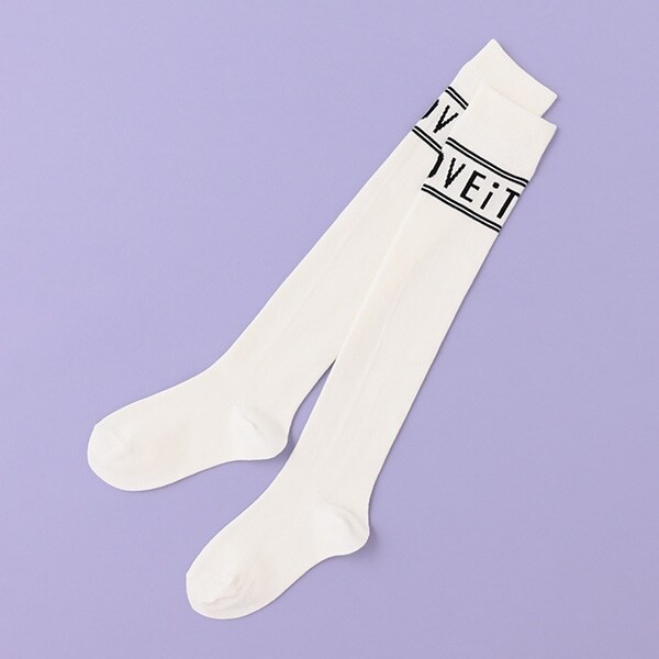 ラインロゴニーハイソックス【日本製】