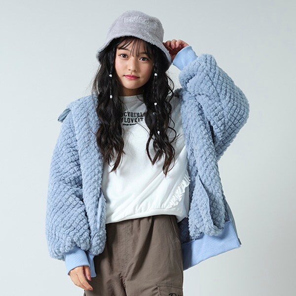 モコモコクマ耳ゆったりパーカー