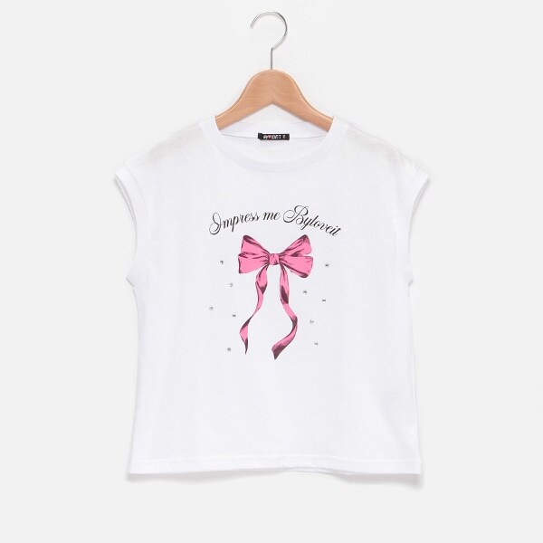 【WEB限定】キラキラビジューリボンTシャツ