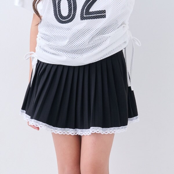 裾レースティアードプリーツ