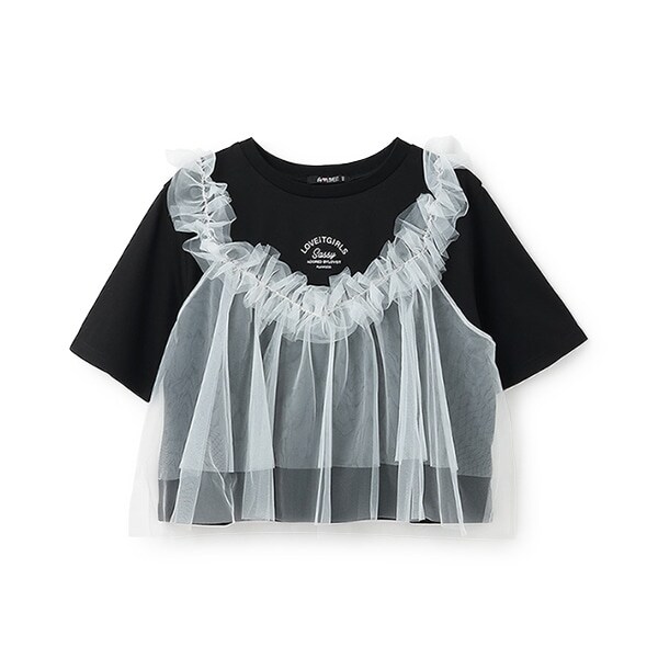 【ニコ☆プチ掲載】チュールキャミつきTシャツ