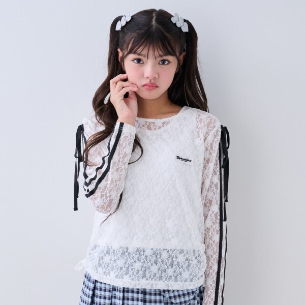 【ニコ☆プチ掲載】WリボンレースTシャツセット