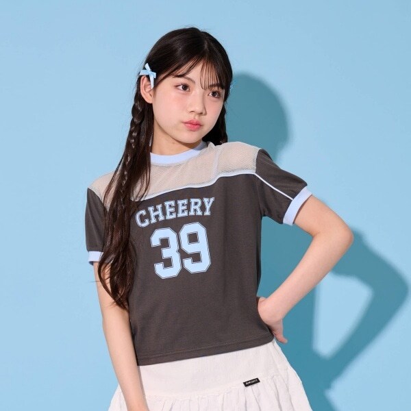 チュール切替Tシャツ