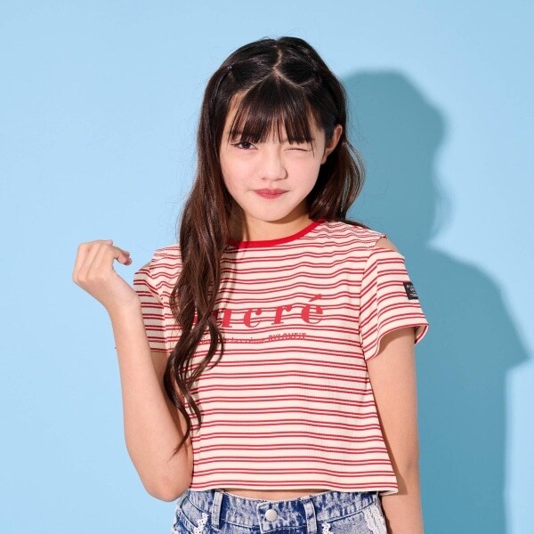 クロップド丈Tシャツ