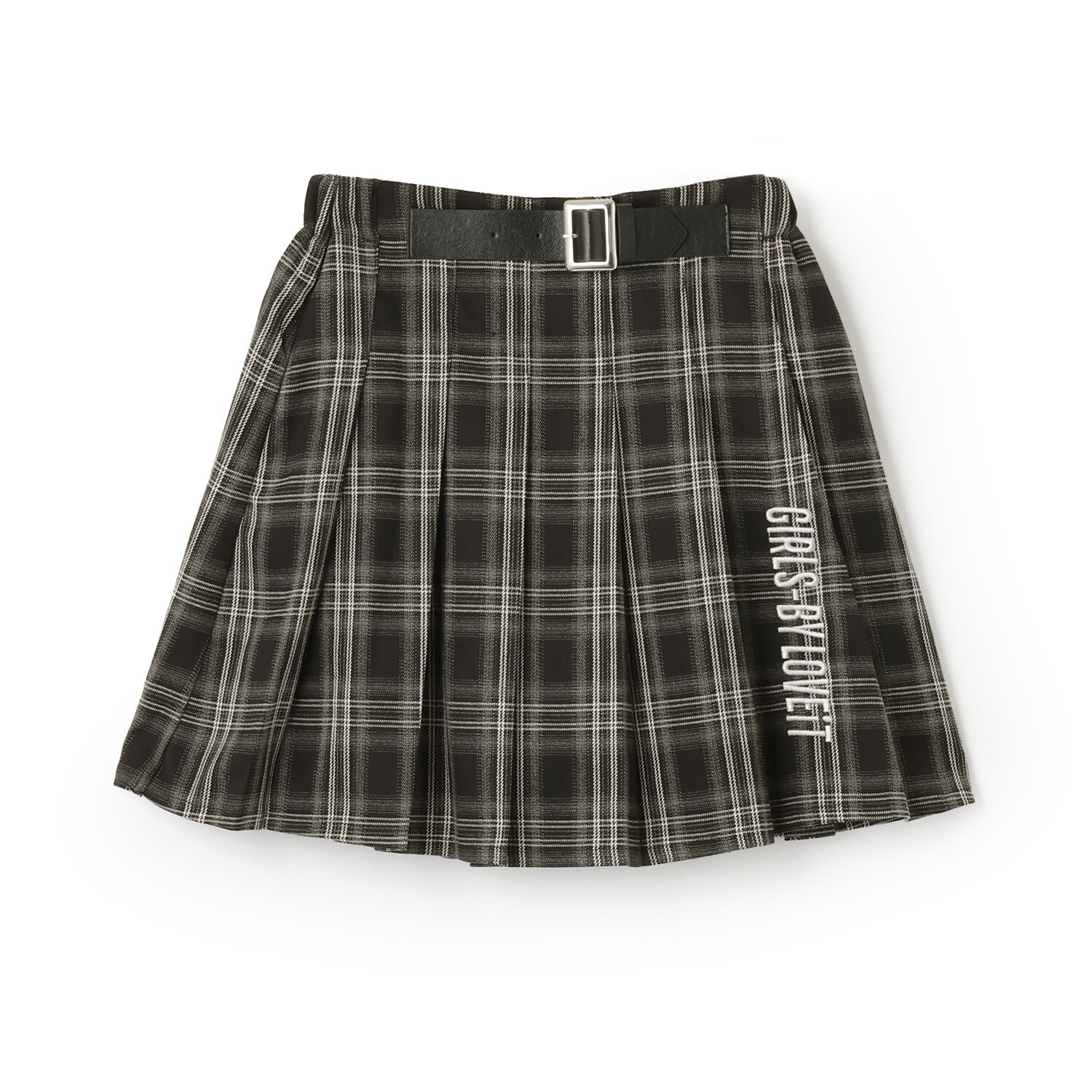 飾りベルトプリーツスカート