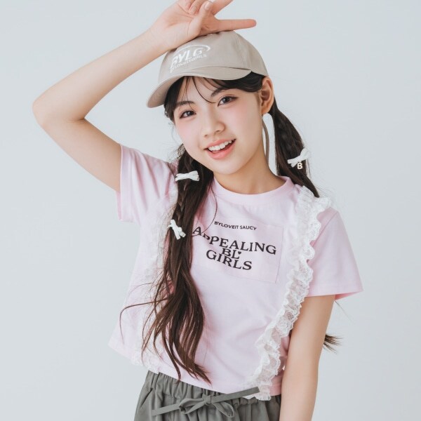 【Cuugal8月号掲載】【接触冷感】フロントレースTシャツ