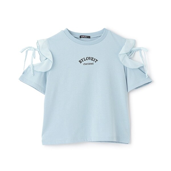 【大好評につき再入荷】【接触冷感】肩リボンバックハートTシャツ