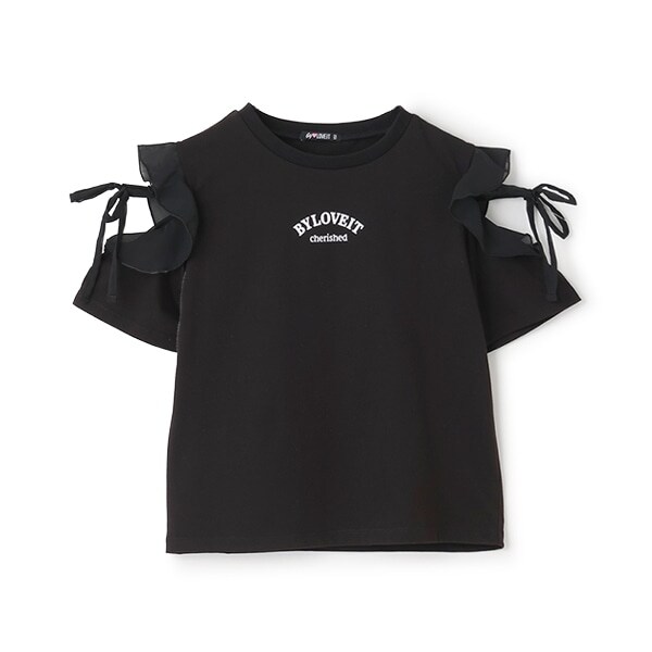 【大好評につき再入荷】【接触冷感】肩リボンバックハートTシャツ