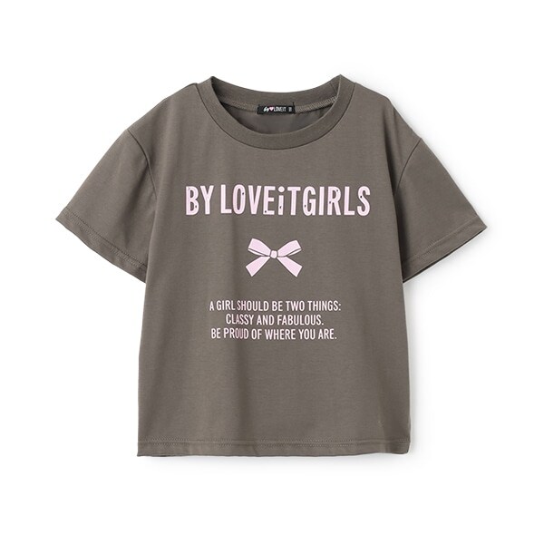 【接触冷感】ロゴリボンプリントTシャツ