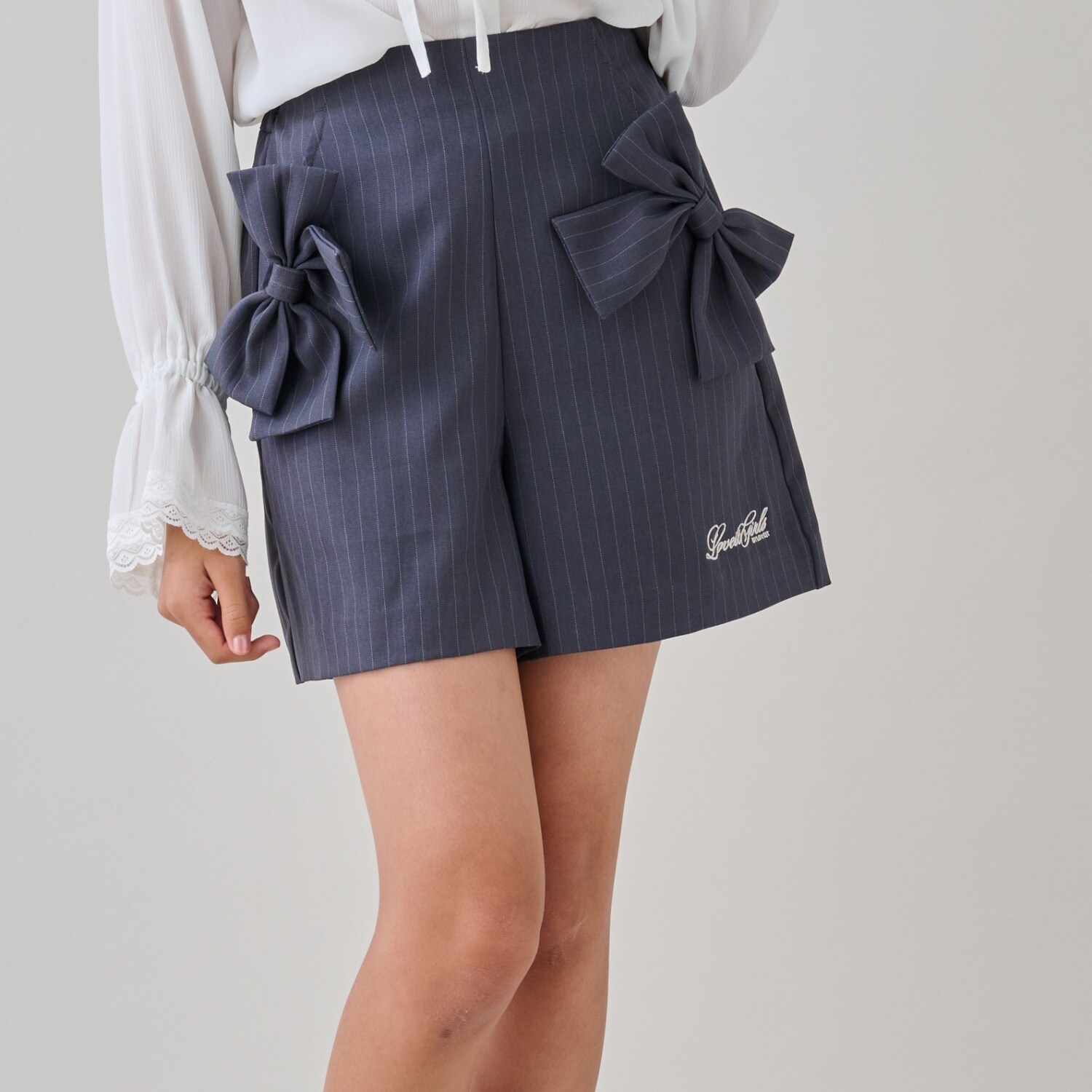 【卒服】ハイウエストリボンショートパンツ