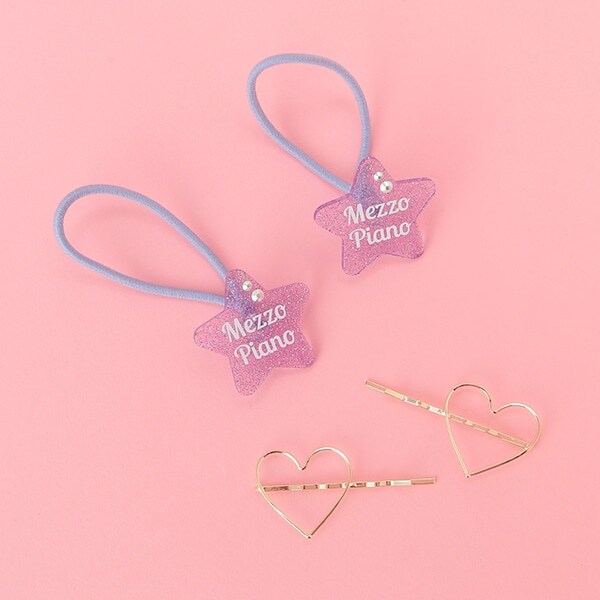 星ラメヘアポニー×ハートヘアピン4個セット
