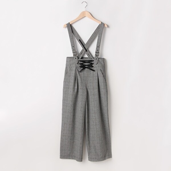 【人気商品再入荷】【直営店で取り扱い無し】サスペンダーつきレースアップワイドパンツ