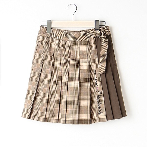 【人気商品再入荷】【直営店で取り扱い無し】チェックプリーツラップスカパン